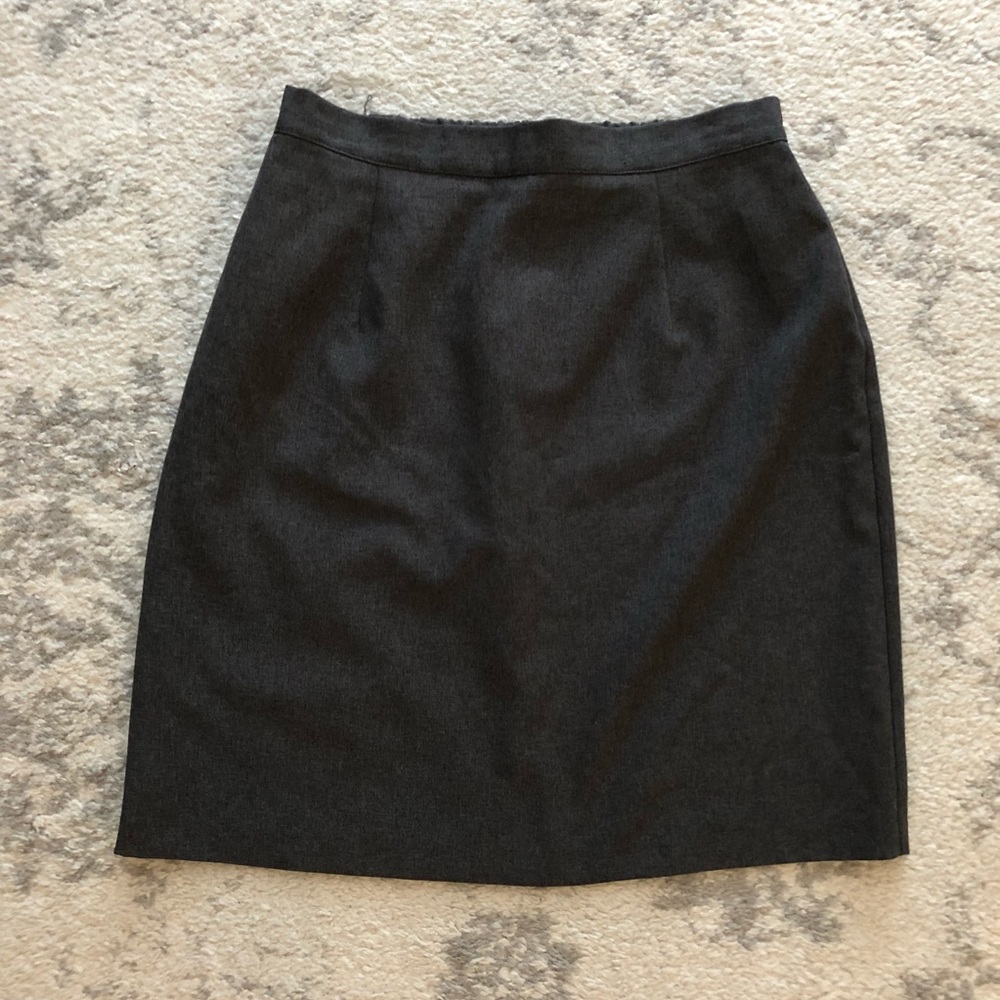 Classic heather gray high-waist pencil skirt - Picture 6 of 6